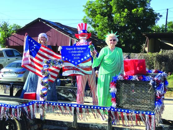 Pictured left to right: Melody Lewis-Betsy Ross, Linda Ragsdale-Lady Liberty, Darwin Lewis-Uncle Sam