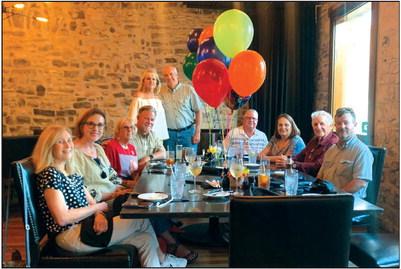 Pictured at the Pecan House Grill from left to right: Gina Johnson, Anna Johnson, Eleanor Johnson, Brady Johnson, Jeri Willoughby, Ray Willoughby, Linn Owen, Patti Owen, Jerry Johnson and Dub Johnson