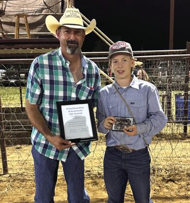 HS All-Around Cowboy is Ransom Timm. He was awarded a $500 scholarship by director Micah Shaw and the Richland Springs Rodeo Association.