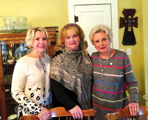 Pierian Study Club hostesses were (left to right): Kathleen Hawkins, Marjean Alexander and Cydney Pearce.