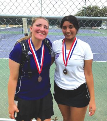 Hannah Vines and Damaris Patino District third place winners in Girls doubles