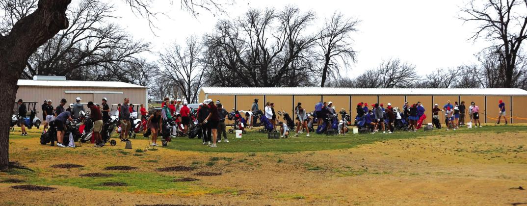 Over 100 golfers gather for the First Annual Ronnie Schulze Tournament at the San Saba River Golf Course.