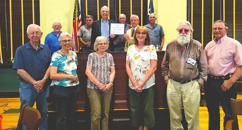 Front row (from left to right): Jerry Blankenship, Lynn Blankenship, Pat Johnson, Dorenda Crum, Dwight Harkey, Joe Ellis Back row (from left to right): Rickey Lusty, Otis Judkins, Judge Byron Theodosis, Pat Pool, David Williams, Kenley Kroll
