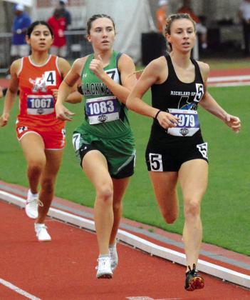 Richland Springs Rylie Eckert 6th place 800m run - time 2:28.71 1 pt. - courtesy of Rita Boultinghouse