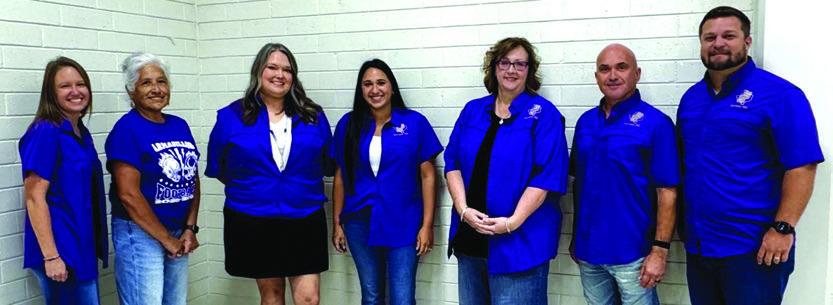 San Saba Middle School (L-R):  Leanne Johnson, Sara Huron, Tina Wilson (new), Marci Teel (new), Robin Ellis, Jeff Devine, and Gregg Johnson (Middle School Principal).