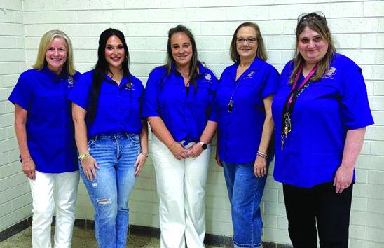 San Saba Elementary School (L-R):  Dani Gilcrease (Elementary Principal), Kaitlin Robertson, Kambria King, Melanie Sloan, and Laura Frazier (new).