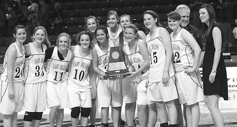 MARCH 2011 - San Saba Lady Dillos Regional Champions - (In no particular order) Ashley Pulatie, Jaena Edwards, Haylee Oliver, Danessa Vasquez, Kayla Kutin, Kara Stowe, Tarah Crosby, Joannah Crosby, Alexa Maxcey, Johna Reavis, Paige Faught, Coach Tony Taylor. The Lady Dillos played their State Semi Final game against Brock on Friday, March 5th. The final score was Brock 37 - San Saba 32. Brock went on to win State 2A Championship the following day. Photo by Amy Bohensky