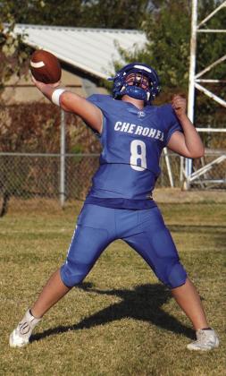 Caden White in the JH football game against Pawnee last week. Courtesy of Valerie Valdez