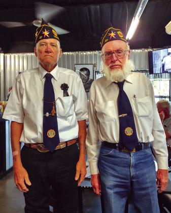 American Legion Wylie B. Murray Post No. 27 officers:  Ross Cox, Post Adjutant, and Jan K. Huffstetler, Commander