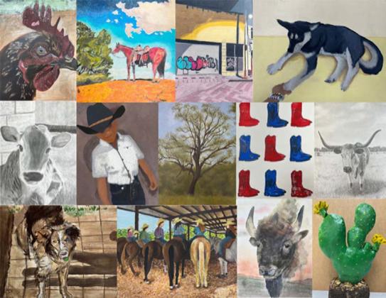 Above is a sampling of artwork sent to the Ft. Worth Stock Show &amp;amp; Rodeo Art Contest last week by art students at San Saba High School. This was made possible in part by the SSISD Education Foundation who provided a grant to grow the San Saba High School Art Department. Courtesy of Shara Wright, SSISD Art Teacher