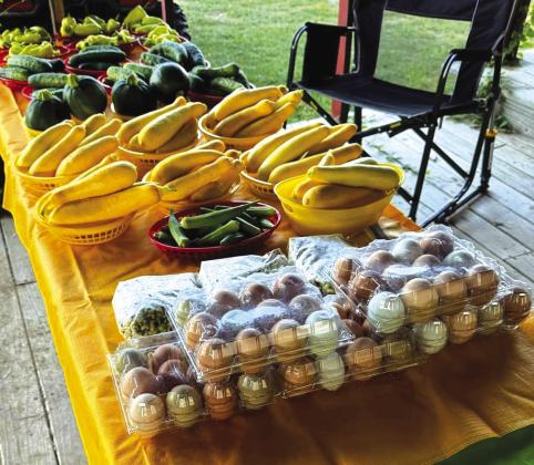 Pictured to the right: Jody and Kim Lewis’ booth last Saturday at the Richland Springs Market. Courtesy of Jody Lewis