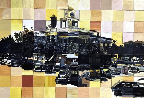 2024-2025 SSHS Art Students worked together to create this mural of the Courthouse. Courtesy of Shara Wright.