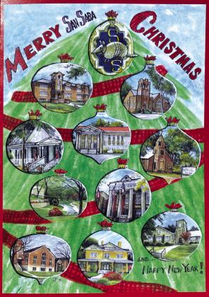 The Christmas note cards offered by the San Saba County Museum feature a print by San Saba native, Jane Felts Mauldin.