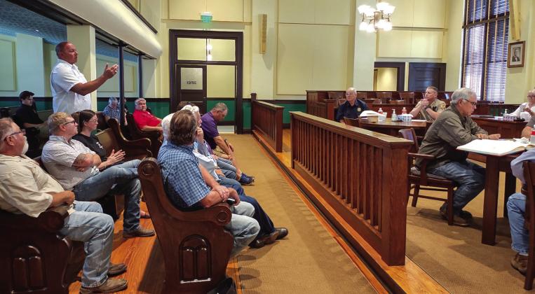 Police Chief John Bauer addressing the Commissioners’ Court last Monday, June 24, 2024