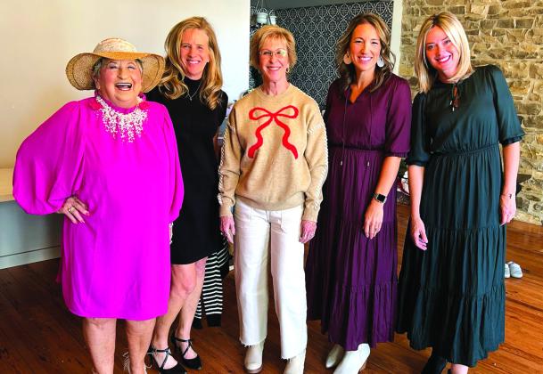 Here are some of the members present at the November meeting of the Pierian Club at Pecan House Grill: Anita Adams, Cissy Williams, Donna Baxter, Audrey Smith, and Brooke Bagley.