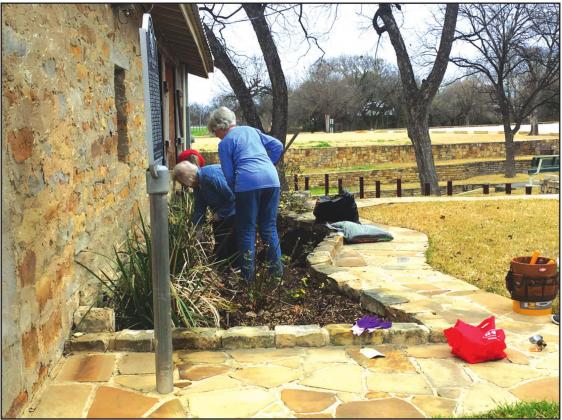 Rhonda Killion, Club President, and Gail Bruner (member) at the Garden Club Clubhouse.