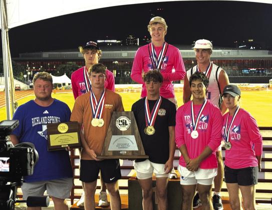Top L-R: Layne Ward, Evan Deeds, and Ethan Deeds; Bottom L-R: Coach Watkins, Brice Roesler, Cohen Ethridge, Ian McKinnerney, and Coach Eckert.