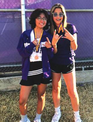 Karol Guerrero and Keely Pham won consolation in Girls Doubles in Llano JV tournament on March 10.