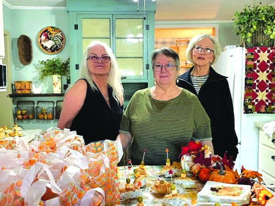 November meeting hostesses (L-R): Sandra McCrary, Barbara Bell, and Rhonda Killion. Not pictured: Jan Vanderburg. Courtesy of Karen Sloan