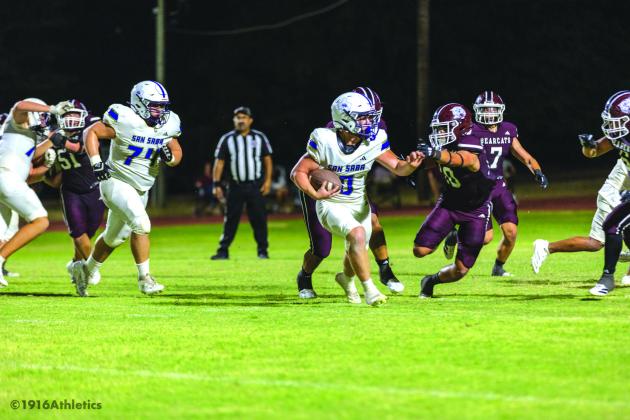 #5 Israel Sanchez carrying the football