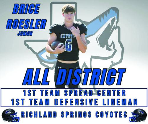 2025 Richland Springs Coyotes All District Team Honors