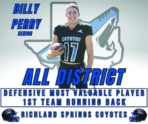 2025 Richland Springs Coyotes All District Team Honors