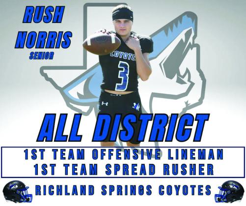2025 Richland Springs Coyotes All District Team Honors