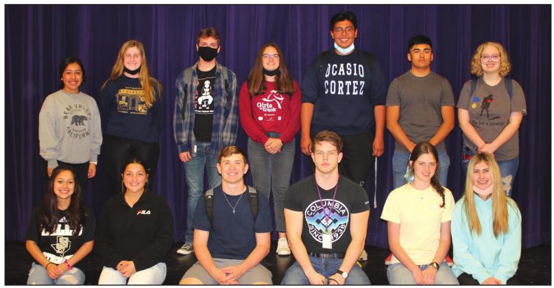 Top row: Kristi Macias, Delaney Ellis, John Meador, Sarah Saint, Jose Aguilera, Zuri Herrera and Kaylee Eidson. Bottom row: Makinzey Saldivar, Abigail Jimenez, Risien Shahan, Landin Short, Landri Glover, and Jaedah Lambert. Not pictured: Halle Summers and Nojemi Martinez