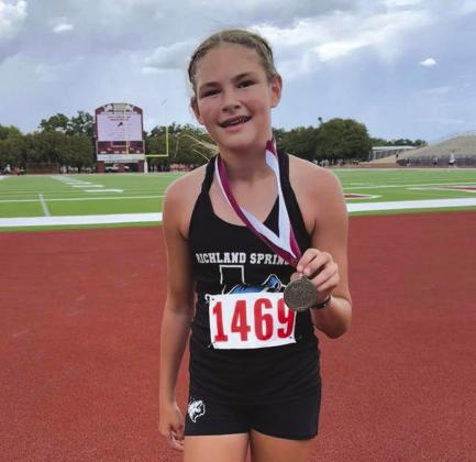 Grace hit a new person record of 14:00 and came in 2nd out of 178 girls at the Brownwood Invitational on Thursday, August 29th! / Courtesy Richland Springs Coyote Booster Club