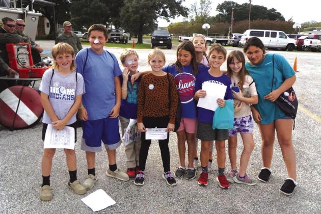 4th graders Mason Palermo, Bentley Watson, Bentley Morris, Georgia Broyles, Brylee Watson, Victoria Ramos, Knox Williams, Tayler Parker, and Addisyn enjoying college and career day Photo courtesy of Valerie Valdez