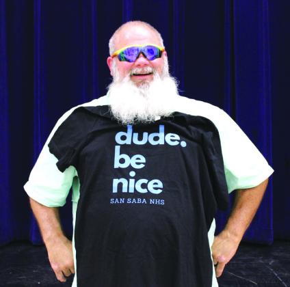 The Dude be Nice program, sponsored by the San Saba High School’s National Honor Society, proudly presents Mr. Jeff Tinney, an employee of San Saba High School, as our May winner. Photo by Leia Kilman