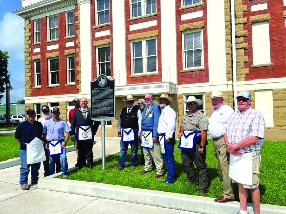 Left of Marker (l-r): Johnny L. Holder, Jan K. Huffstetler, William J. Lackey, Chris Daniels, Jimmy R. Rumsey. Right of Marker (l-r): Leslie P. Hammett, Michael Waldrop, Thomas M. Thogmartin, Marvin D. “Buddy” Williams, Thomas Mason Murr, Joe R. Davis, Fredrick W. Keese, Jr. Photo courtesy of Jerry W. Blankenship