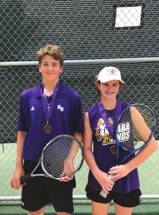 Trace Temples and Libby Mays won 2nd place in Mixed Doubles at San Saba Middle School Tournament.