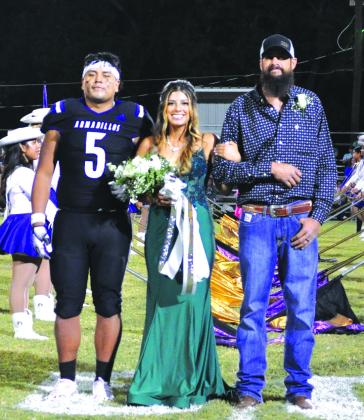 Senior Olivia Lusty is the daughter of Brandon and Lisa Verette and Harlan Lusty. She is escorted by her stepfather, Brandon. Flower Presenter is Rene Guerrero, son of Rodolfo and Maria Guerrero.