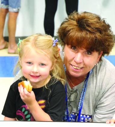 Tina Poe and Zoe Poe pause to have their photo taken during Grandparents Day Lunch last Friday, September 9th.