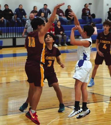 Cherokee’s Mason Rogers is seen here taking a shot in the Lometa game last week.