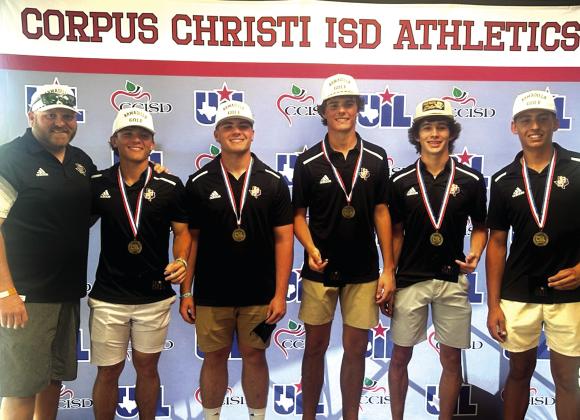 L-R: Coach Walts, Winton Lackey, Kolton Pierce, Shooter Wright, Skyler Romero, and Sterling Proffitt