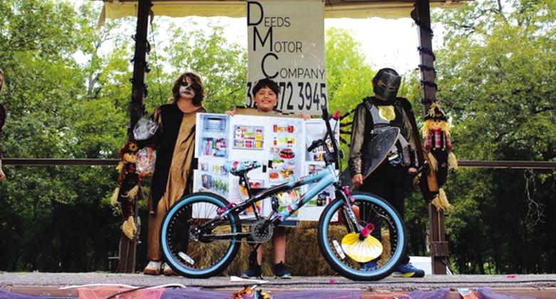 Costume Contest Winners 4-6 grade - (l-r): Andy Pafford (3rd place), Thomas Tracy (1st place), Roddy Ketchum (2nd place)