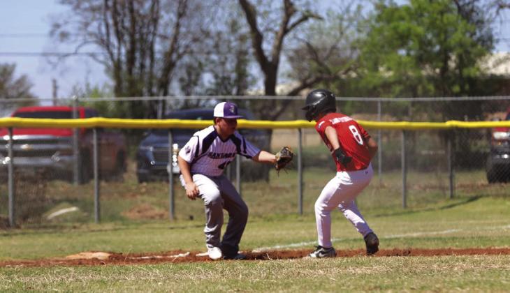 #46 Rayden Turner makes the tag out at 3rd.