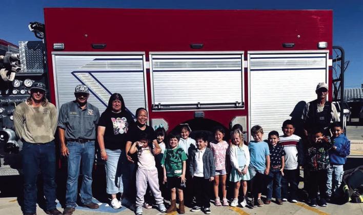 Mrs. Cooper's PK4 class (10/6/2026) October is Fire Prevention Month. Thank you, San Saba Fire Department, for visiting our school to teach us about fire safety awareness. - Courtesy of Mrs. Cheryl Cooper