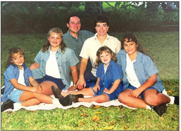 Crosby Family then (1998) - Sam and Jan Crosby and their four girls, (left to right) Tarah, Sarah, Joannah, and Hannah.