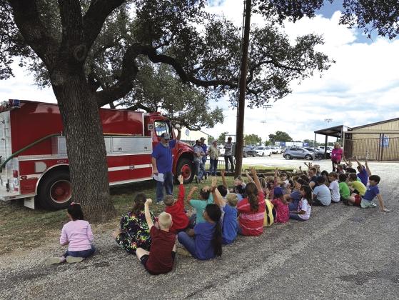 Cherokee Volunteer Fire Department visited Cherokee ISD during Fire Prevention Week last week. Courtesy of Kari Owen
