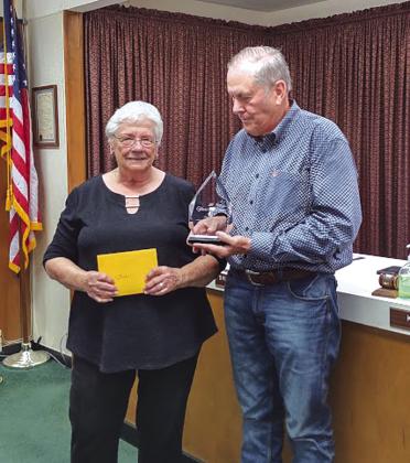 Linda Hardy was recognized by Mayor Ken Jordan and the City Council with the Election Judge Appreciation Award for serving the last 25 years as an election judge. | Photo by Djuana Payton