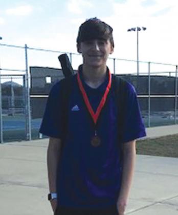 Timothy Williams won 3rd Place in Boys Singles in Llano's Varsity Tennis Tournament.