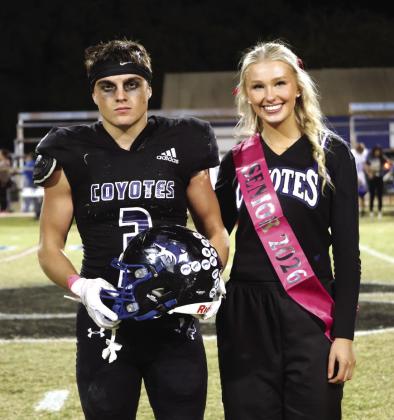 Richland Springs Football Sweetheart and Football Beau, Rush Norris and Maggie Bryant Photo by Pam Starr