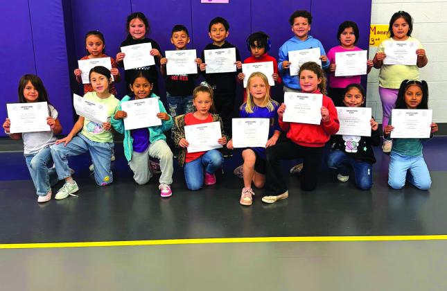 1st Grade (L-R): top row - Ximena Nunez Barrientos, Kailynn Cisneros, Damian Moreno, Ethan Ortiz, Giovanni Estrada, Daryel Olavarria, Karla Ferrer, and Yesenia Crisanto; bottom Row - Avery Gonzalez, Karen Estrada, Kessley Mora, Willow Tinney, Lacy Johnson, Hadley Beth Craft, Daniella Lanas, and Sofia Plata.