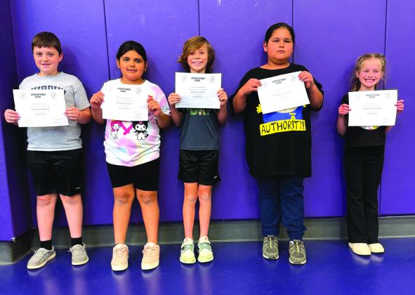 2nd Grade (L-R): Hudson Murphy, Rossana Mendoza-Martinez, Carson Sloan, Romeo Vasquez, and Harper Stephens.