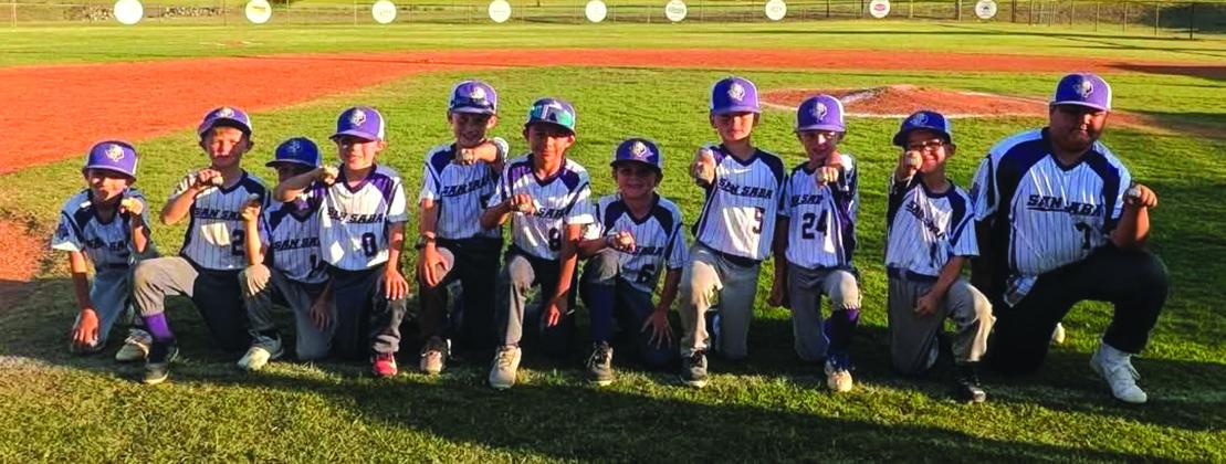 8U Boys from left to right: Asher Smith, Llano Tindall, Wylie McNeely, Easton Naizer, Eli Eudy, Michael Rocha, Turner Henslee, Karson Bessent, Ethan Smith, Mateo Martinez, and Brian Sanchez. Coaches are Head Coach- Austin Eudy; Assistants - Brandon Smith, Sean Smith, Kyle Naizer, and Brian Henslee. Courtesy of Jessica Fuller