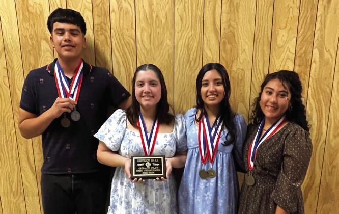 Receiving District Honors were:  Jovani Rangel, Honorable Mention All-Star Cast; Leia Kilman, Best Performer; Karol Guerrero, All-Star Cast; and Natalie Cuevas, All-Star Crew. Photo by Misty Moellendorf