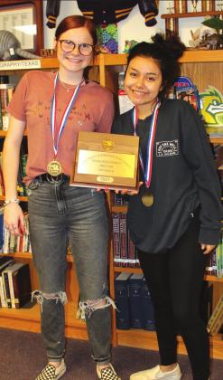 The speech team: Jaela Nelson (LD Debate) and Julisa Vega (Prose Interpretation) both were BRONZE MEDALISTS at the Regional Meet.